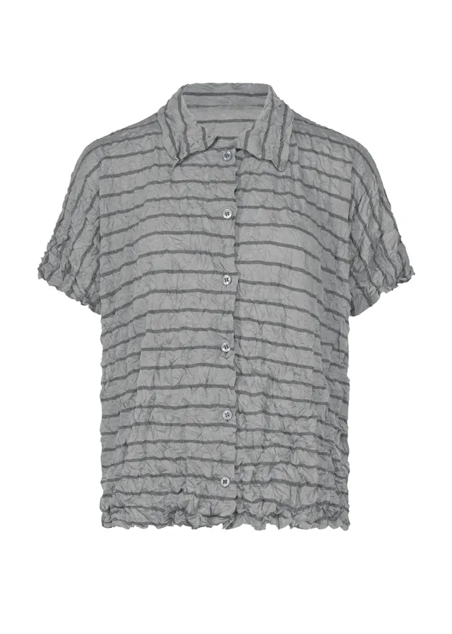 me Issey Miyake Stripe Meringue polokošile šedá