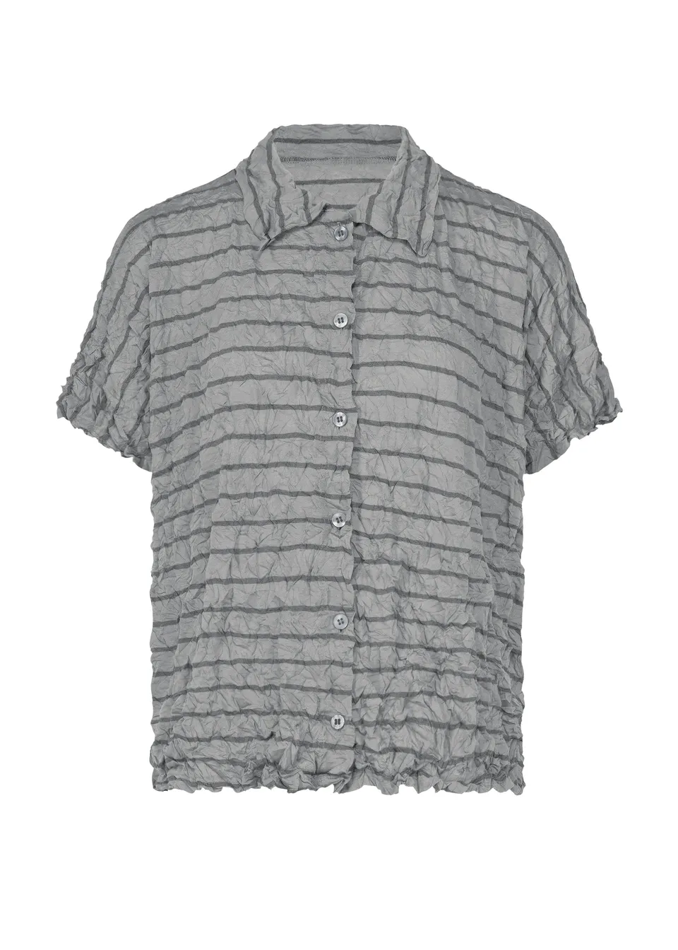 me Issey Miyake Stripe Meringue polokošile šedá