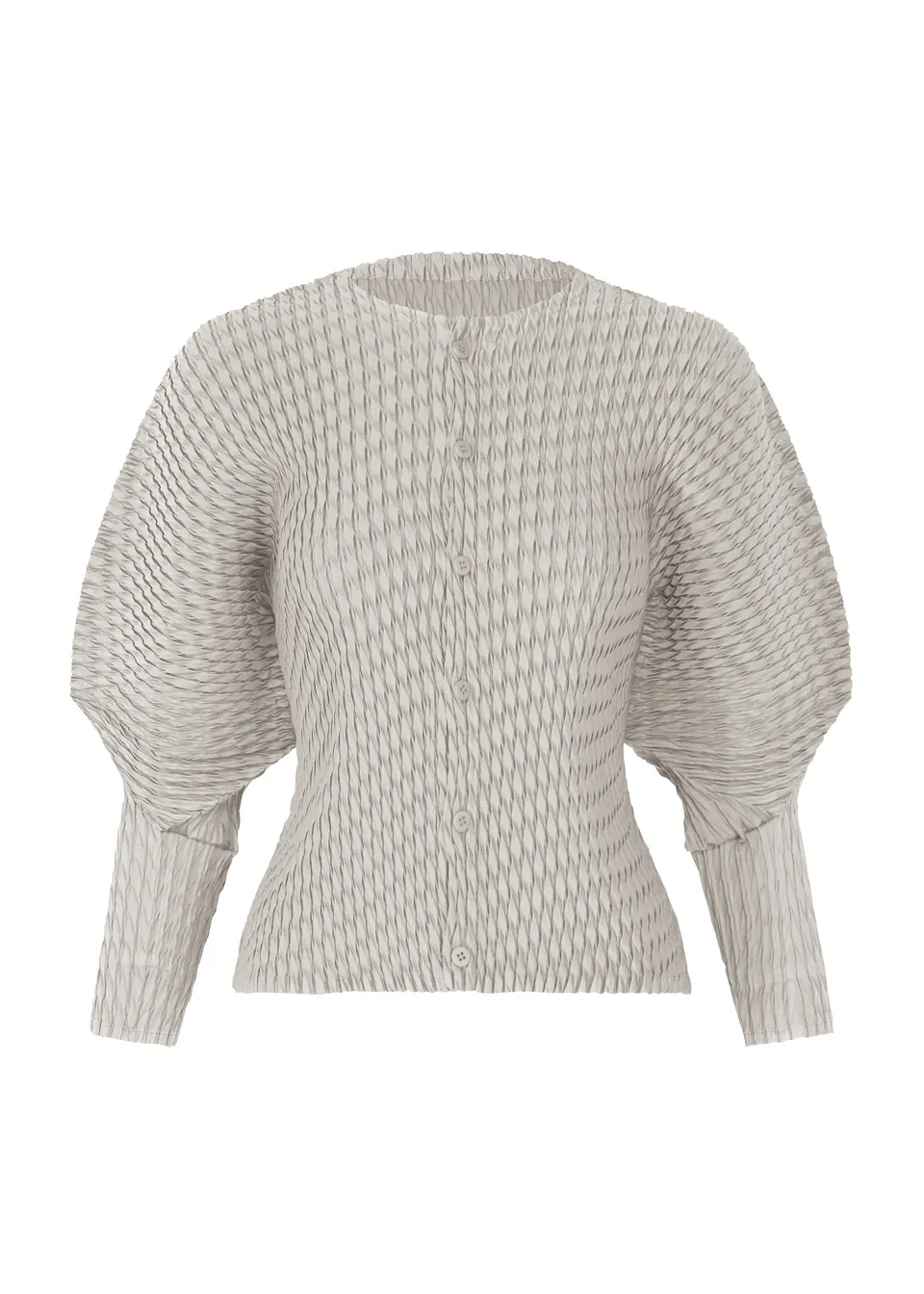 Issey Miyake Sleek Pleats kardigan šedý vel. 2