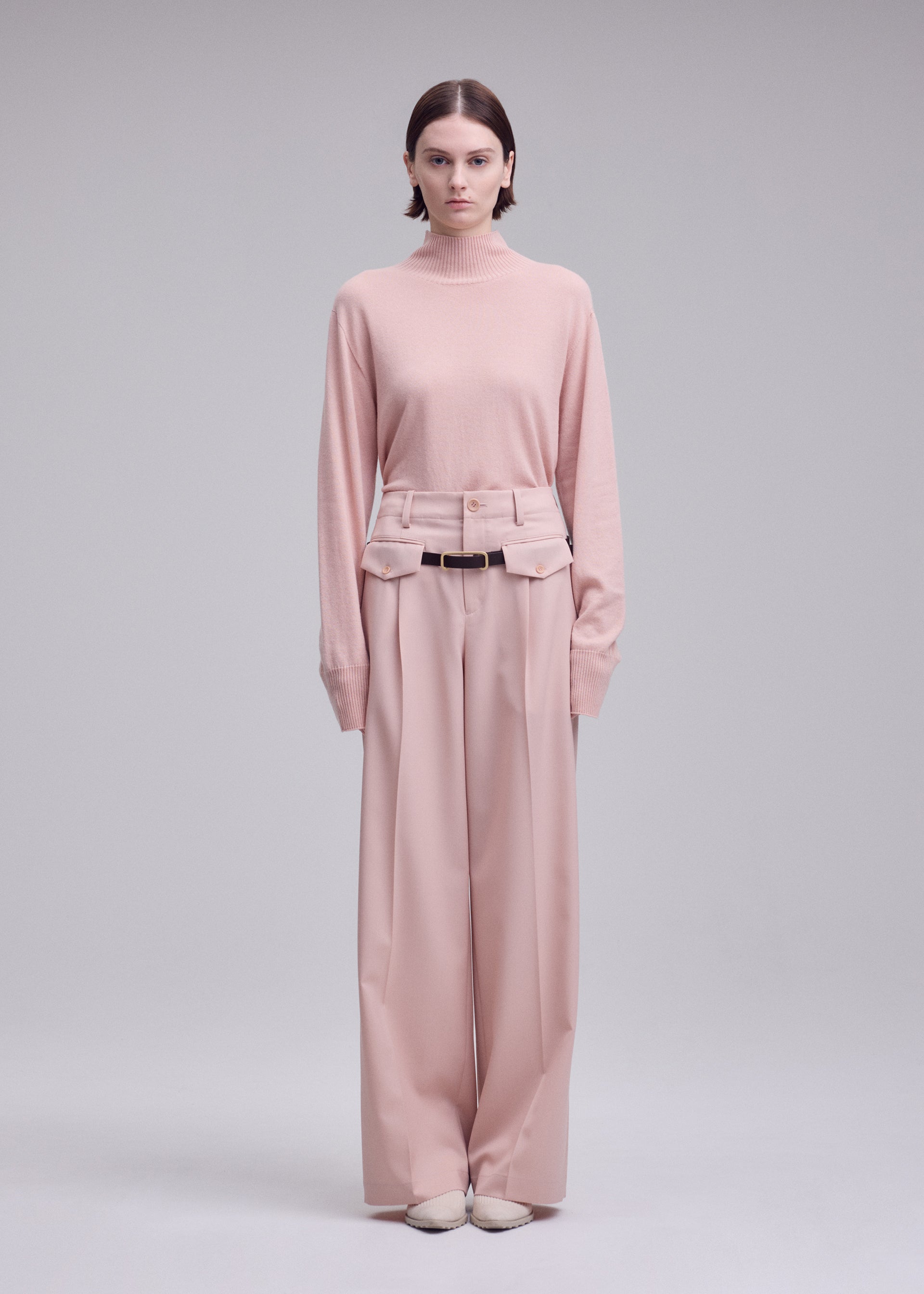 Issey Miyake Lustrous Wool kalhoty šedé vlněné