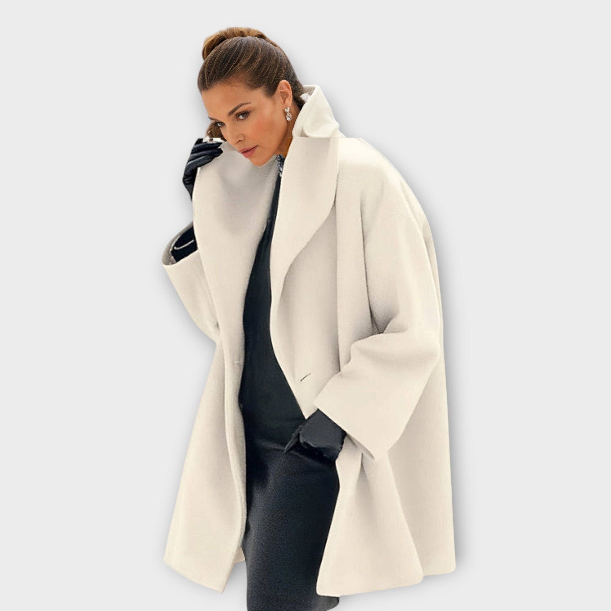 Norielle modrý oversize plášť se šálovým límcem