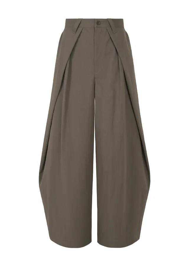 Issey Miyake Overlap kalhoty brown široké