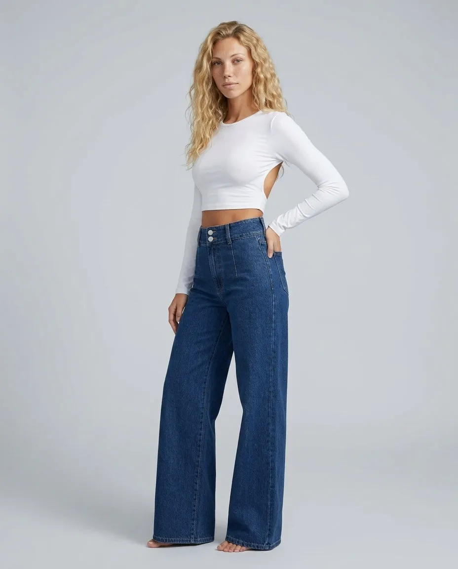 Norielle dámské džíny wide leg tmavě modré