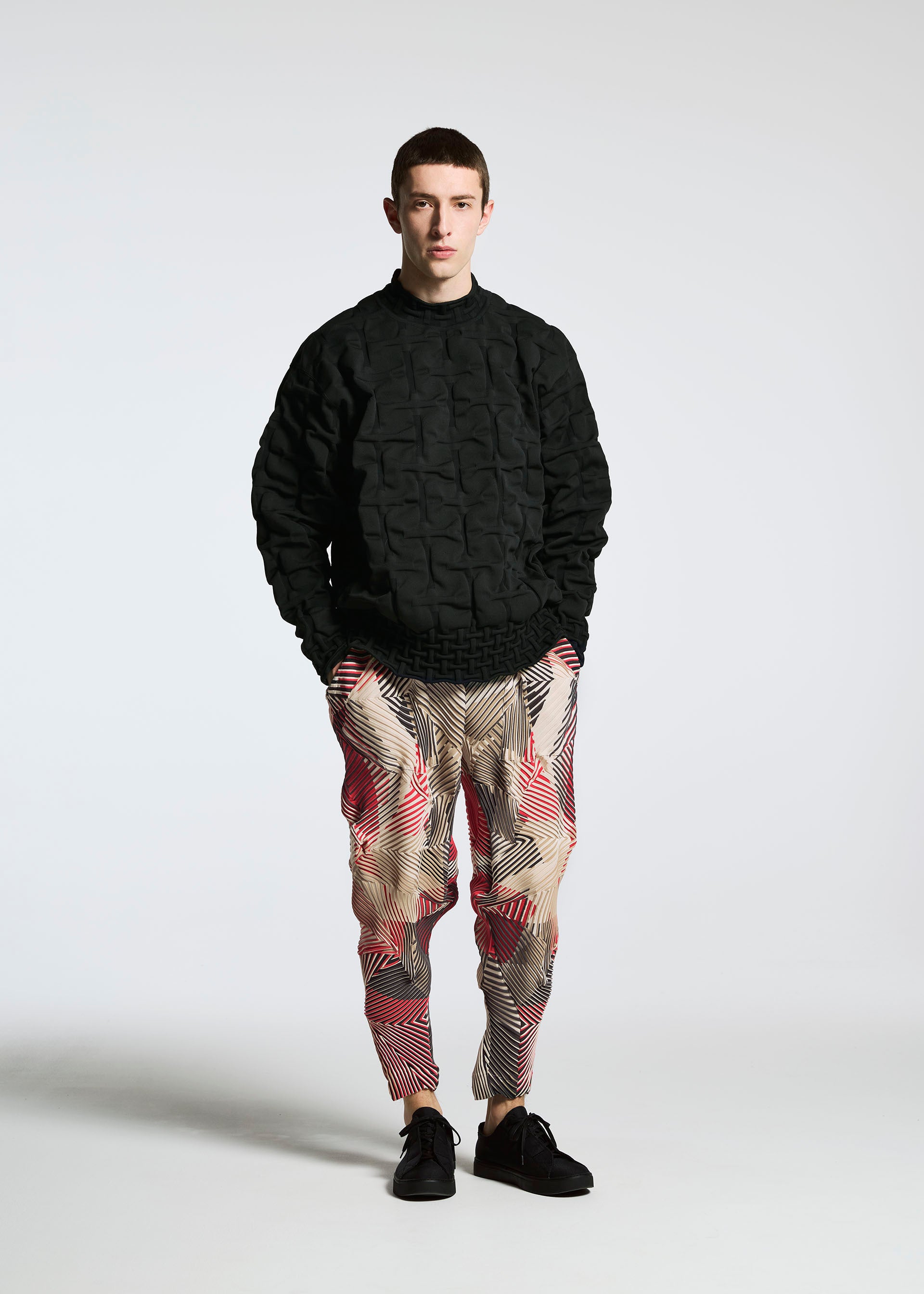 Issey Miyake Type-P 002 plisované kalhoty červené vel. 2