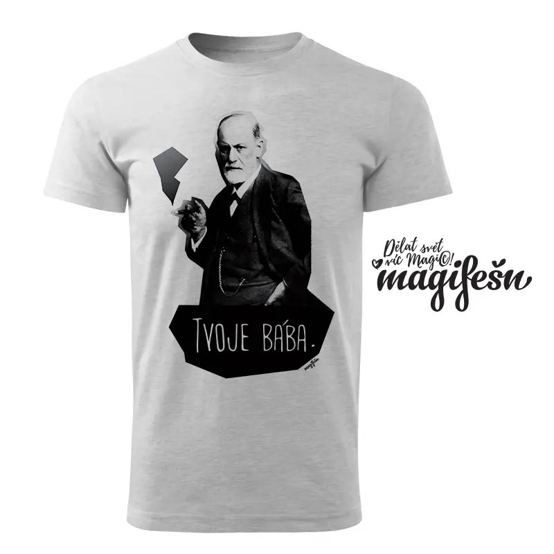 Magifešn BIO XY Freud Tvoje bába unisex tričko černé
