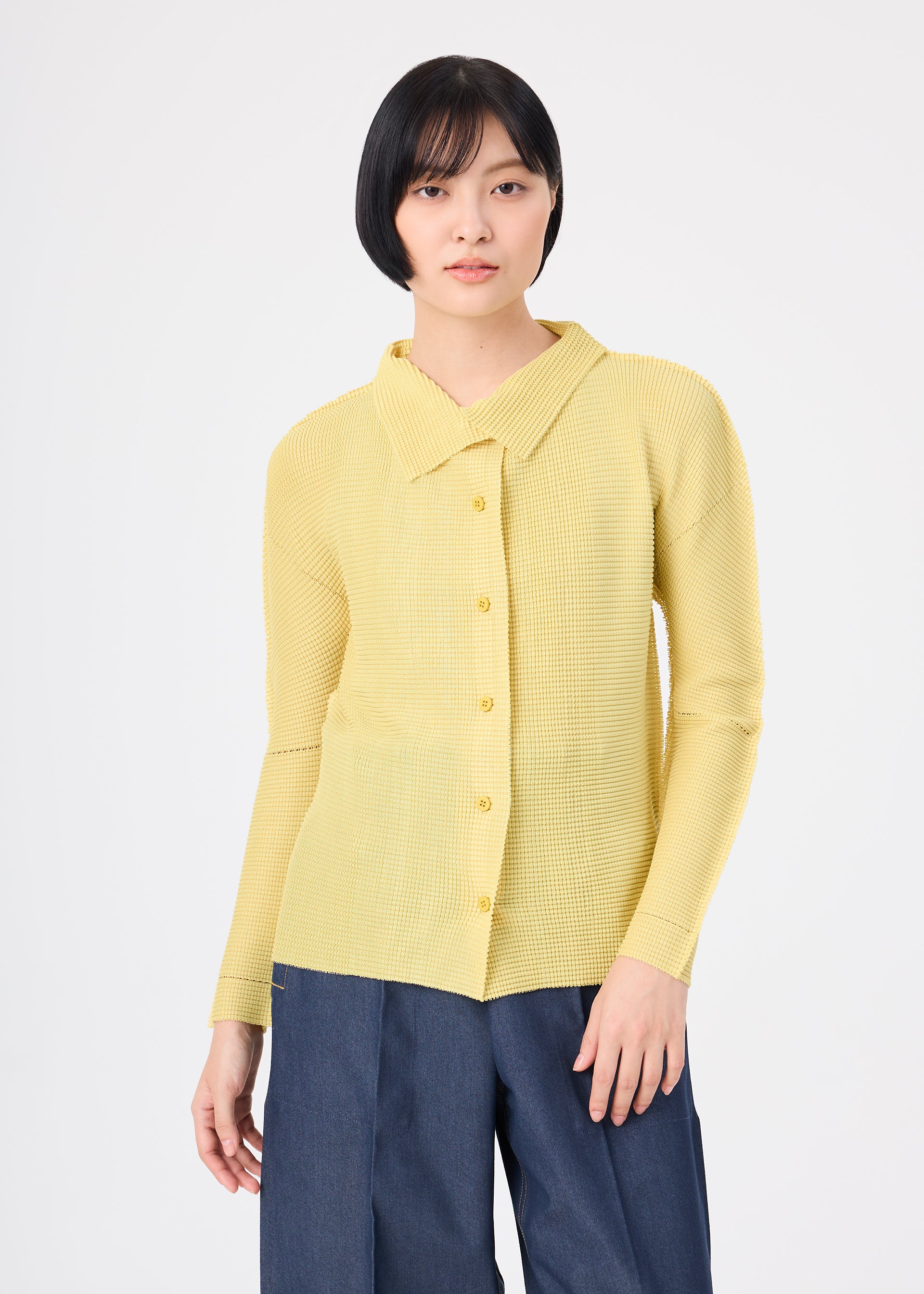 Issey Miyake Knit Stretch Pleats 1 kardigan taupe