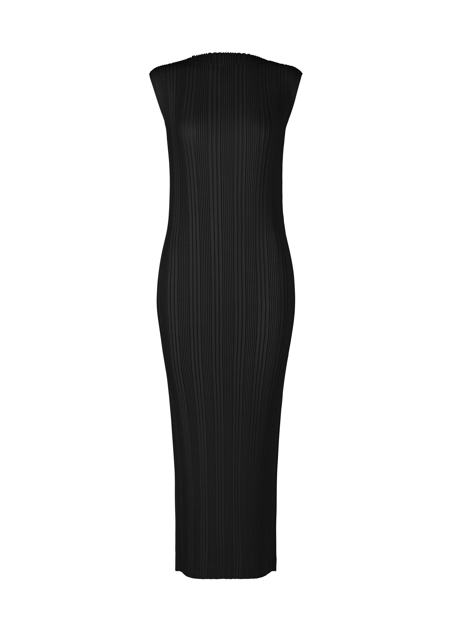 Issey Miyake Linen Like Rib Pleats šaty Ivory lňené