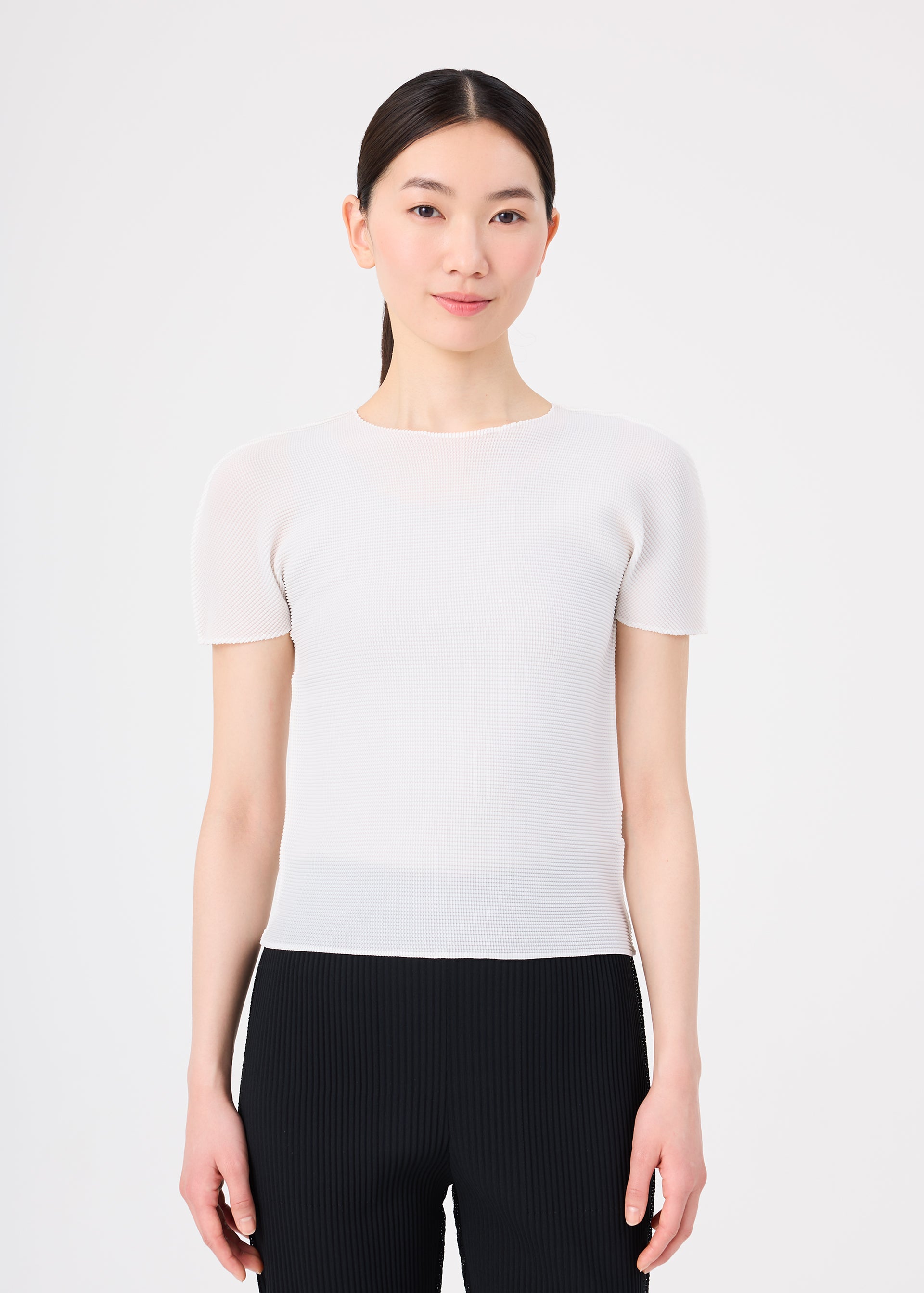 Issey Miyake Stretch Pleats top černý plisovaný