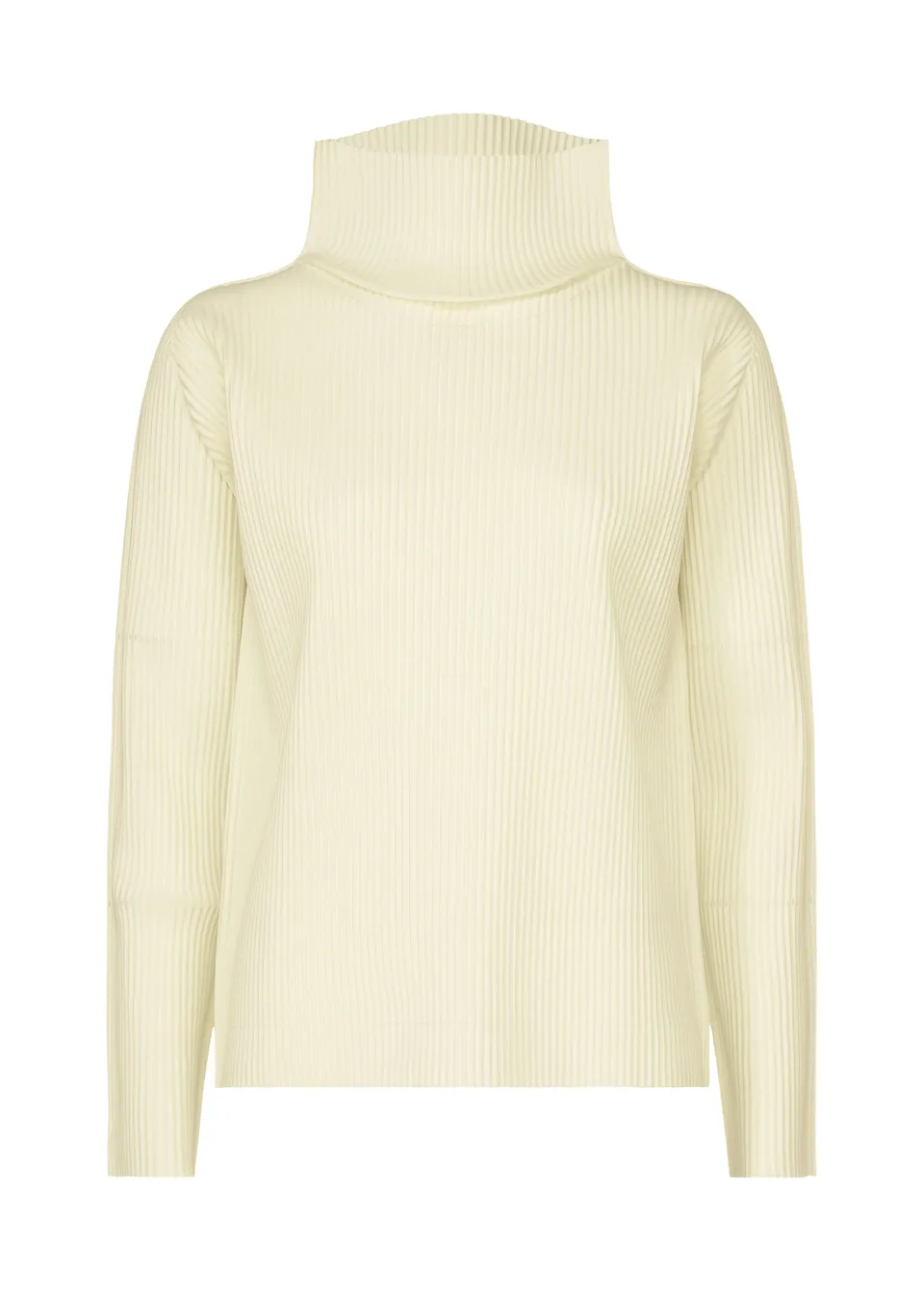 Issey Miyake Fine Knit Pleats rolák bílý s dlouhým rukávem