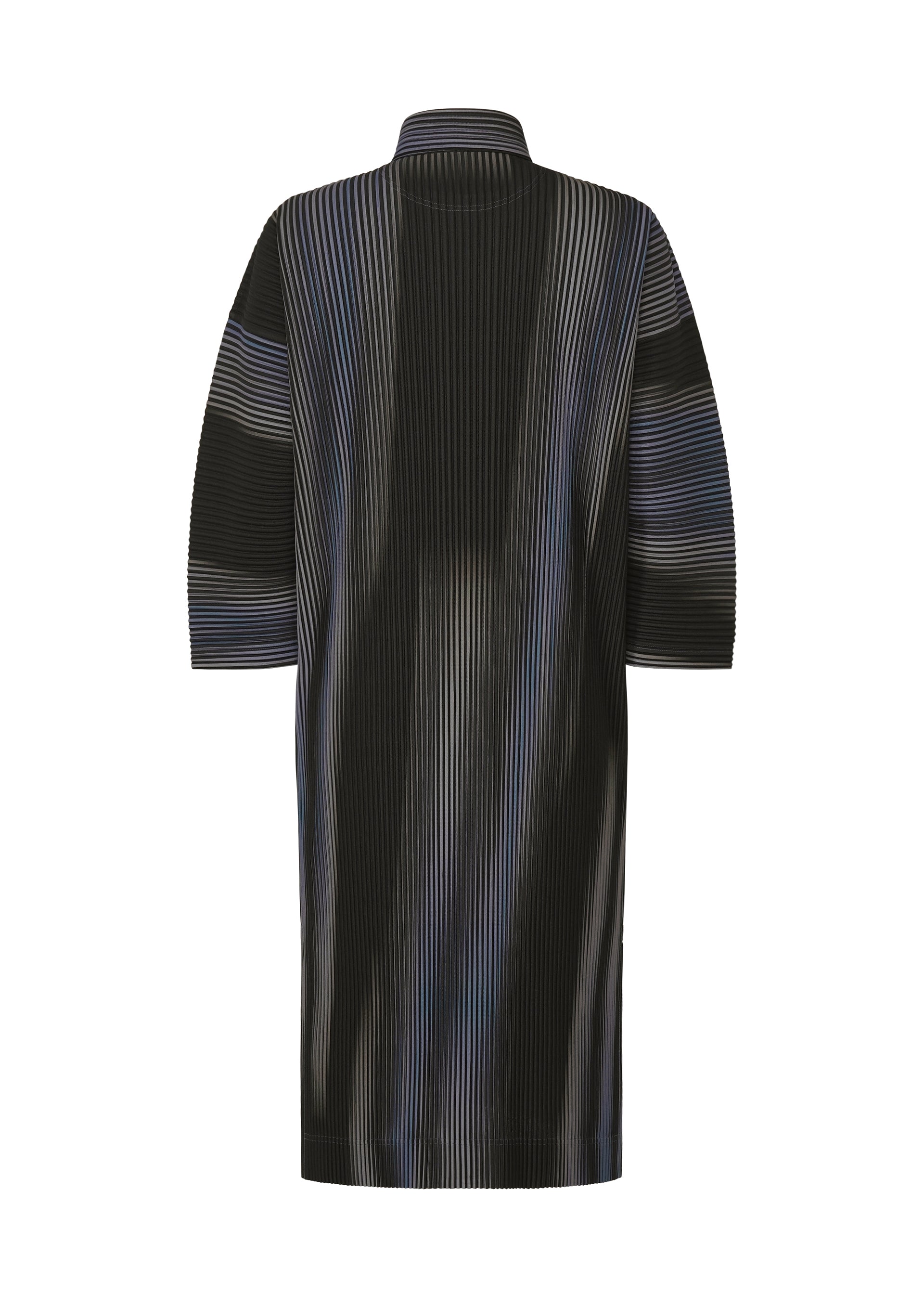 Issey Miyake Blend of Lights košile hnědá pruhovaná