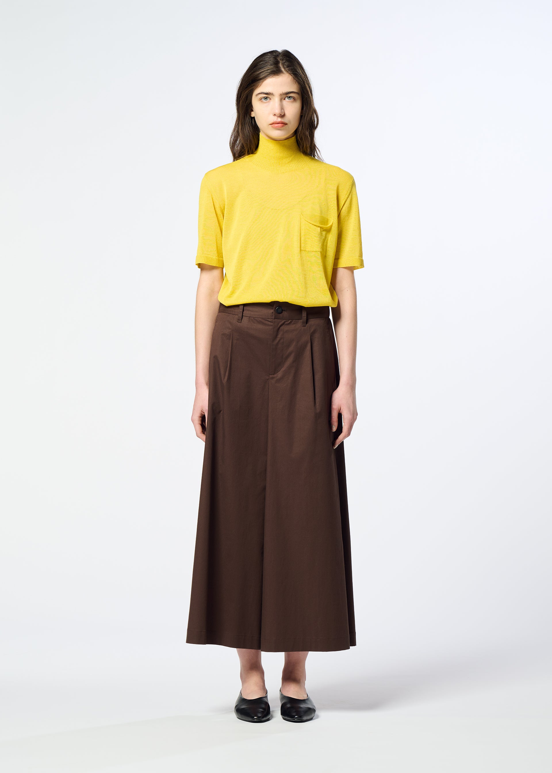HaaT Issey Miyake Cotton Stretch kalhoty Black bavlna elastan