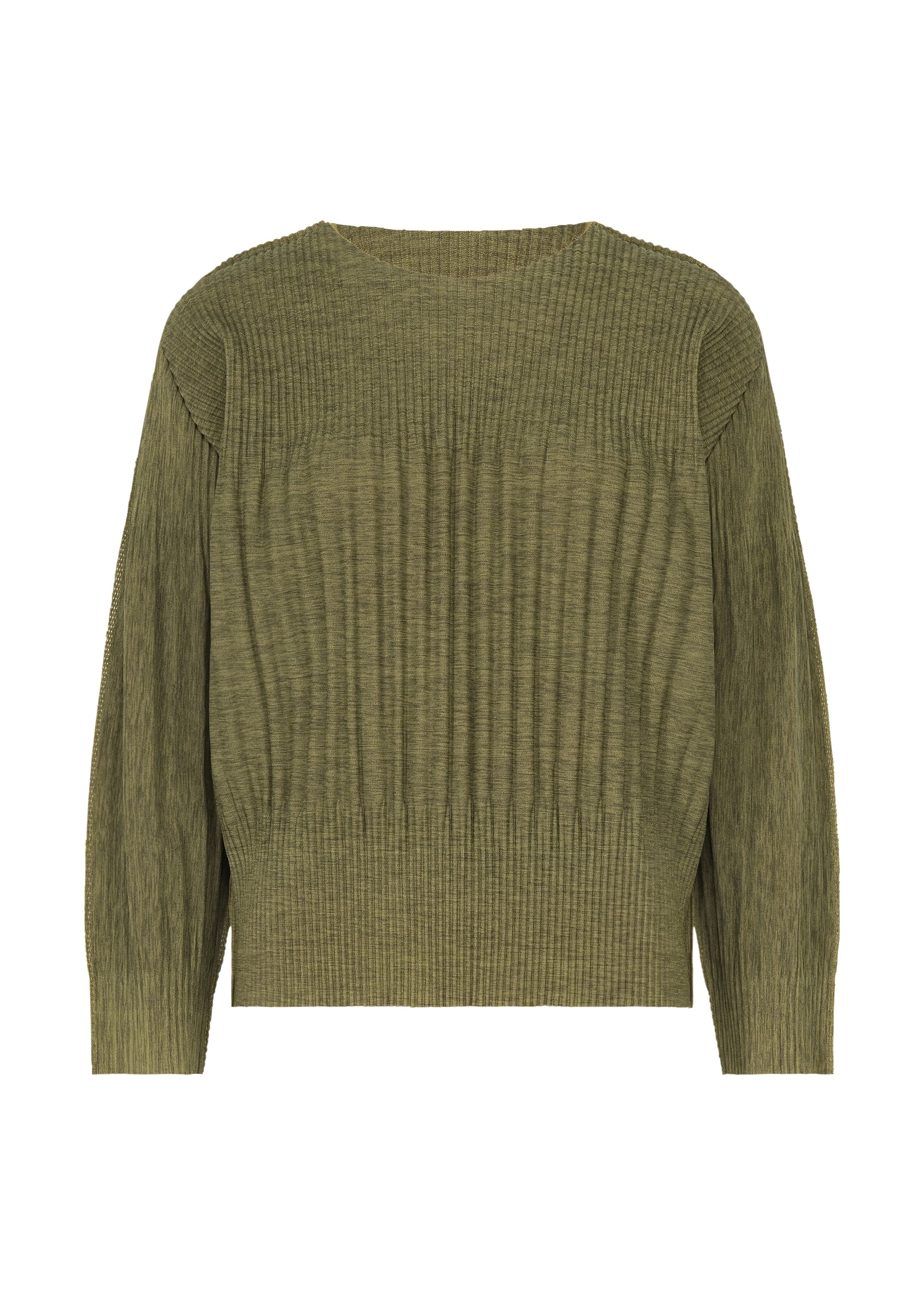 Issey Miyake Mix Fine Knit Pleats top Taupe dlouhý rukáv