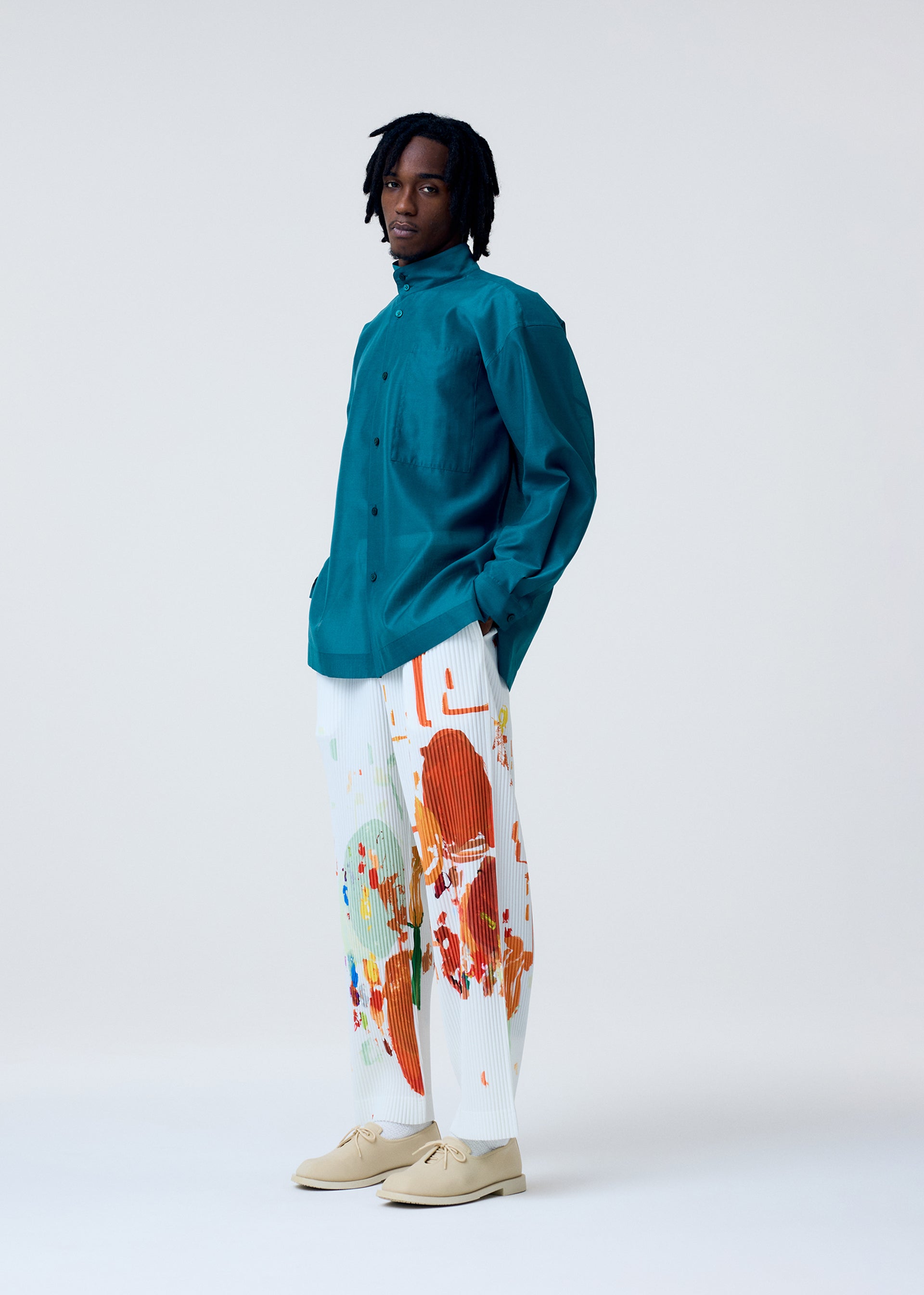 Homme Plissé Issey Miyake HP61FJ306 košile modrá vlna