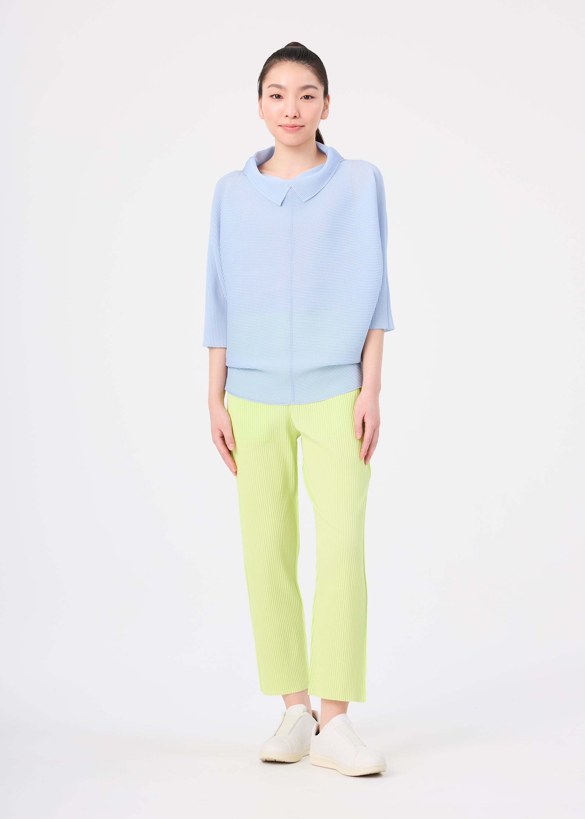 Issey Miyake Fine Knit Pleats MI64KF261 dámské kalhoty camel