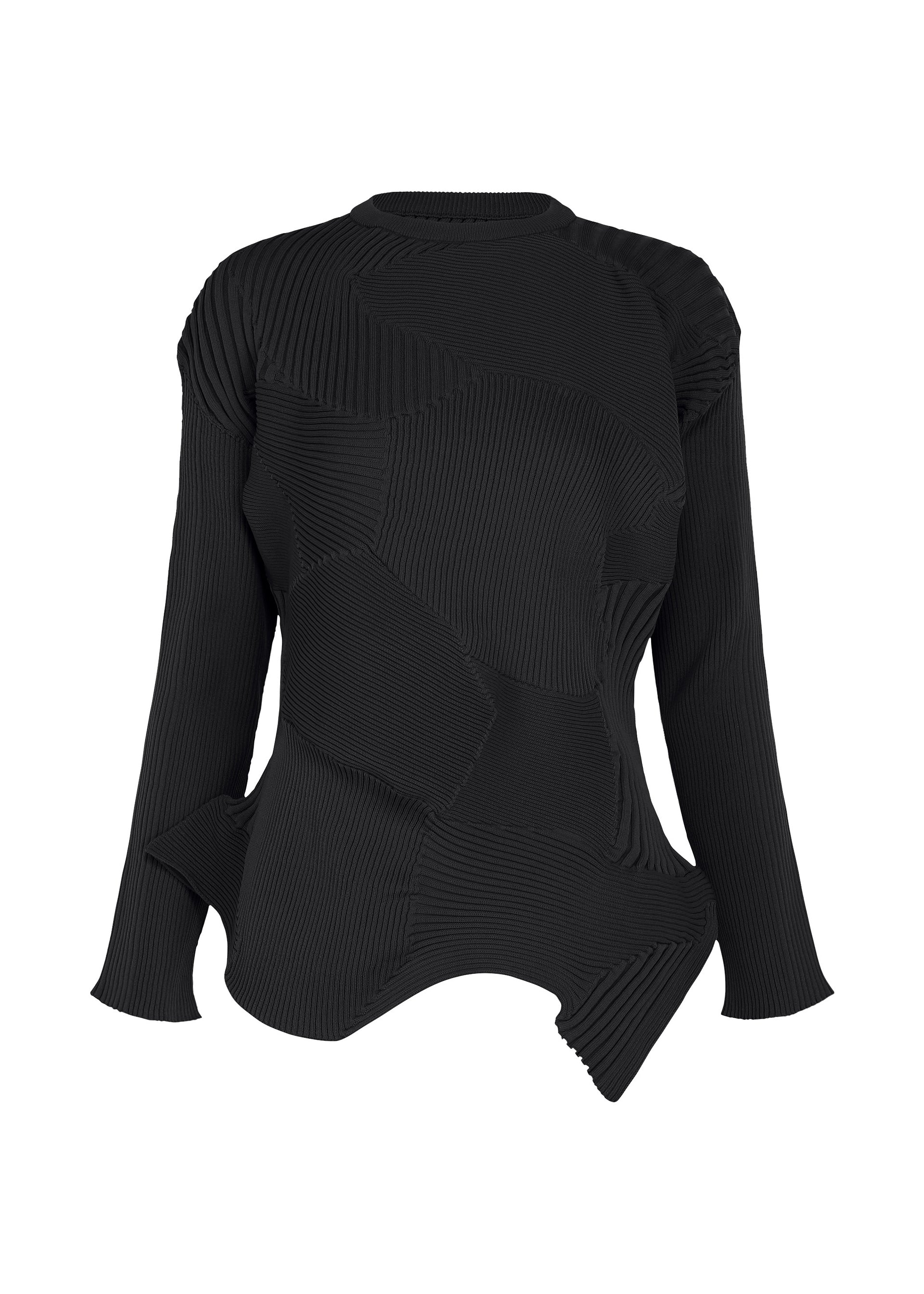 Issey Miyake Kone Kone pletený top šedý dlouhý rukáv
