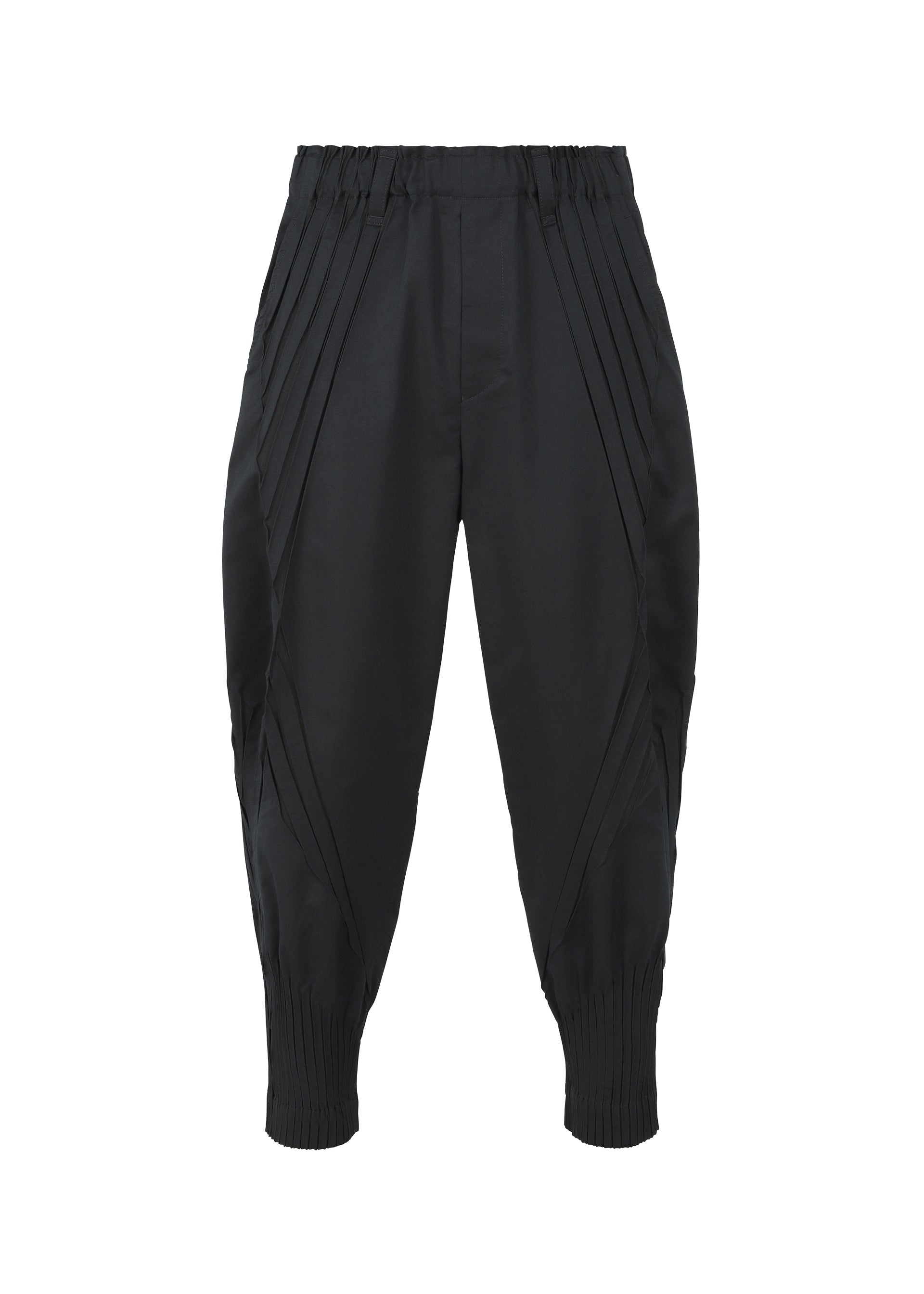 Issey Miyake Type-S Basics cropped kalhoty Black strečové