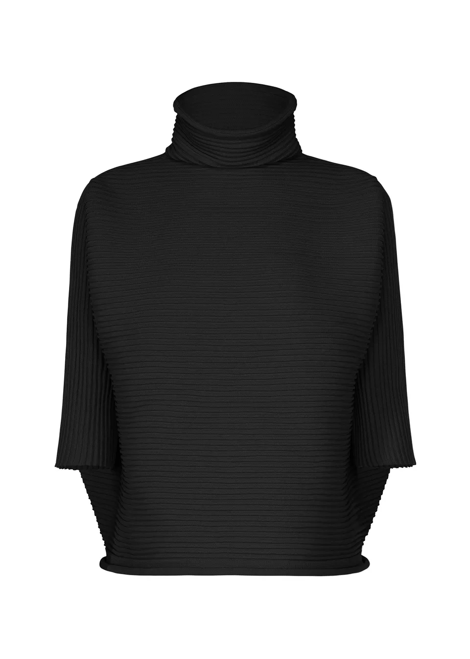 Pleats Please Issey Miyake Zig Zag Knit rolák černý