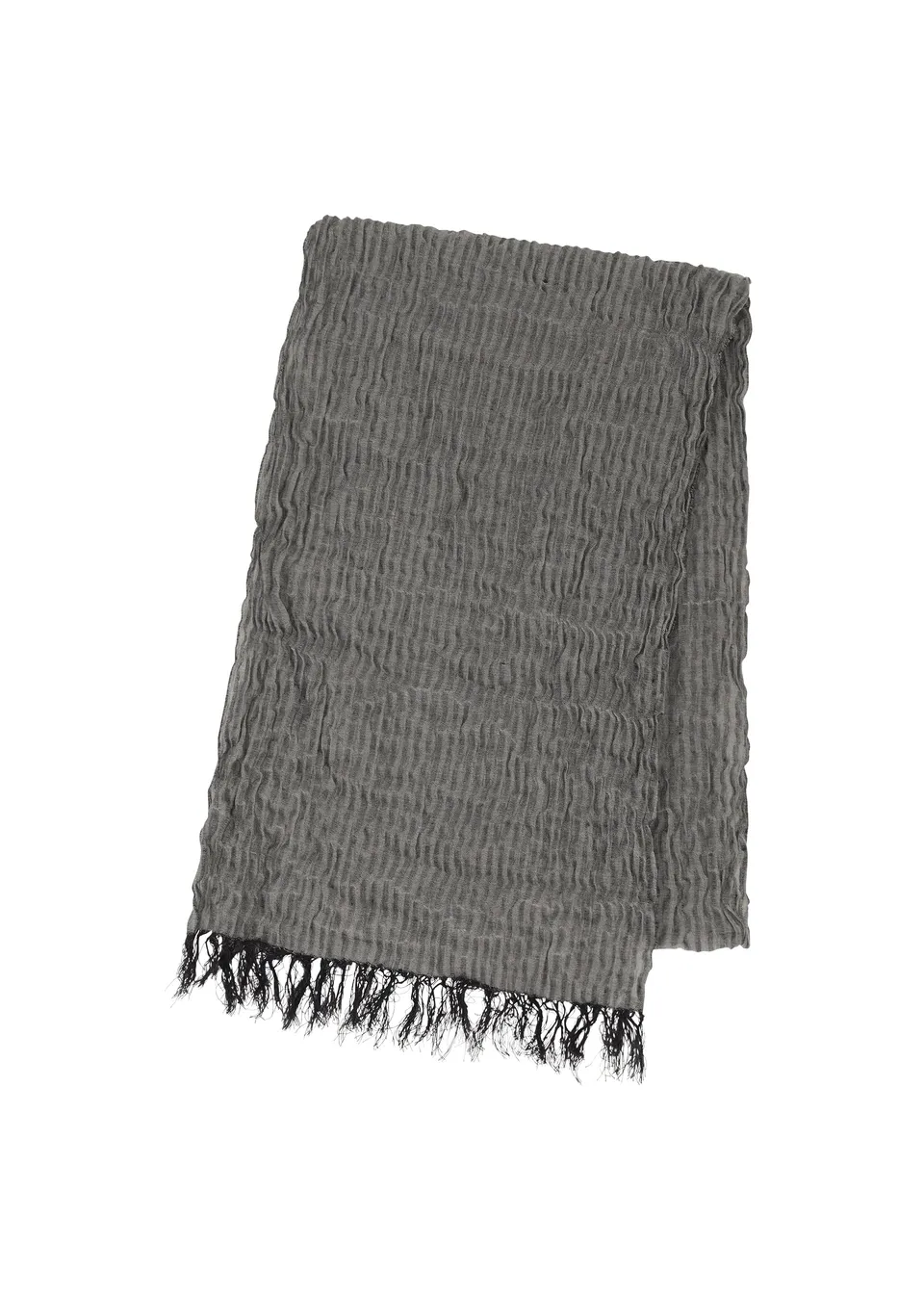 Issey Miyake Shrink Border štola šedá lněná