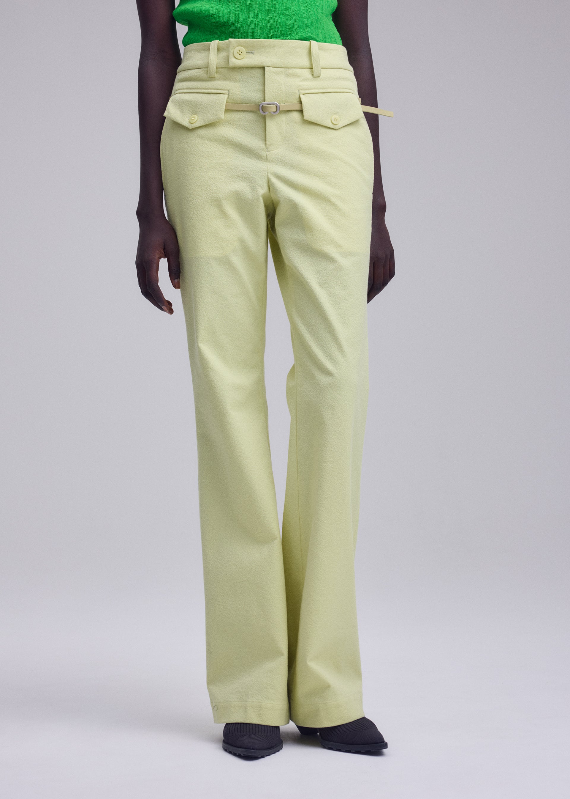 Issey Miyake Grainy Pants kalhoty off-white strečové