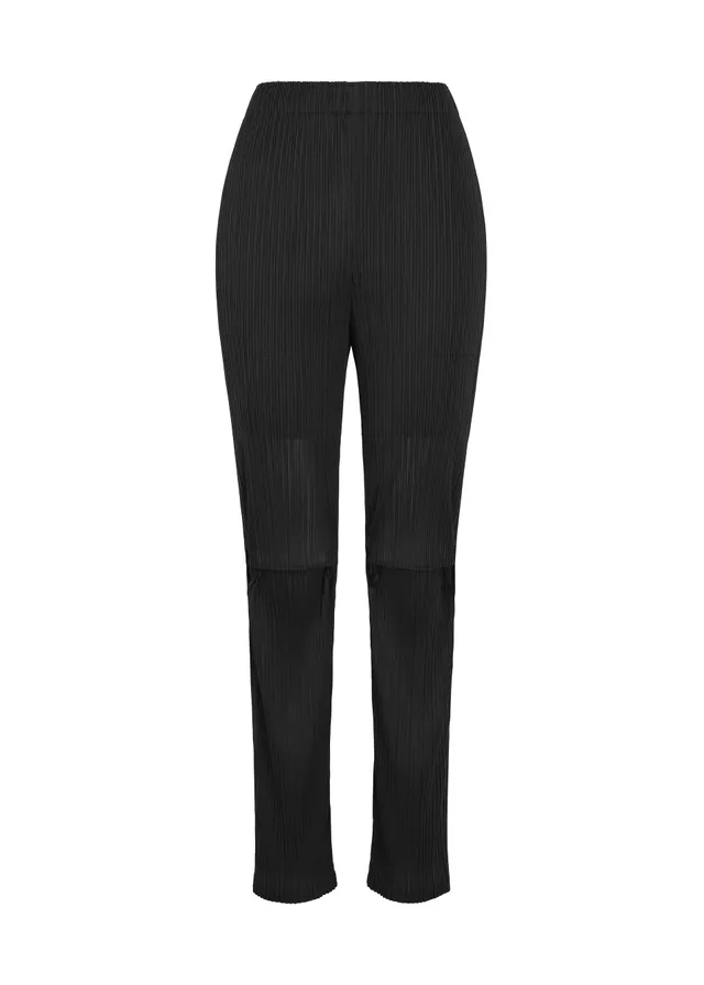 Issey Miyake Sheer Slit Pleats kalhoty černé průsvitné