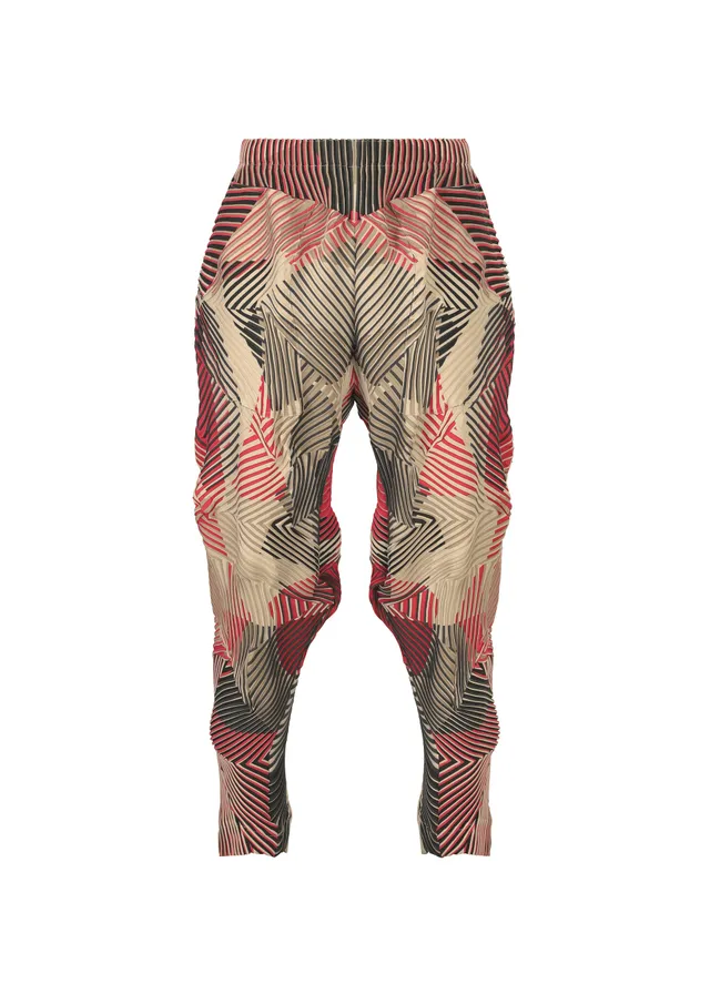 Issey Miyake Type-P 002 plisované kalhoty červené vel. 2