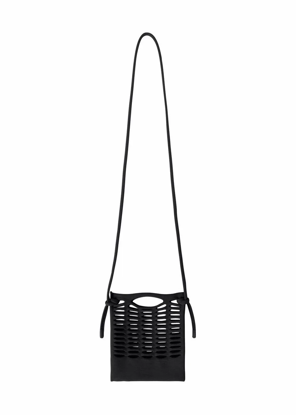 Issey Miyake Mokko pletená crossbody kabelka černá lehká