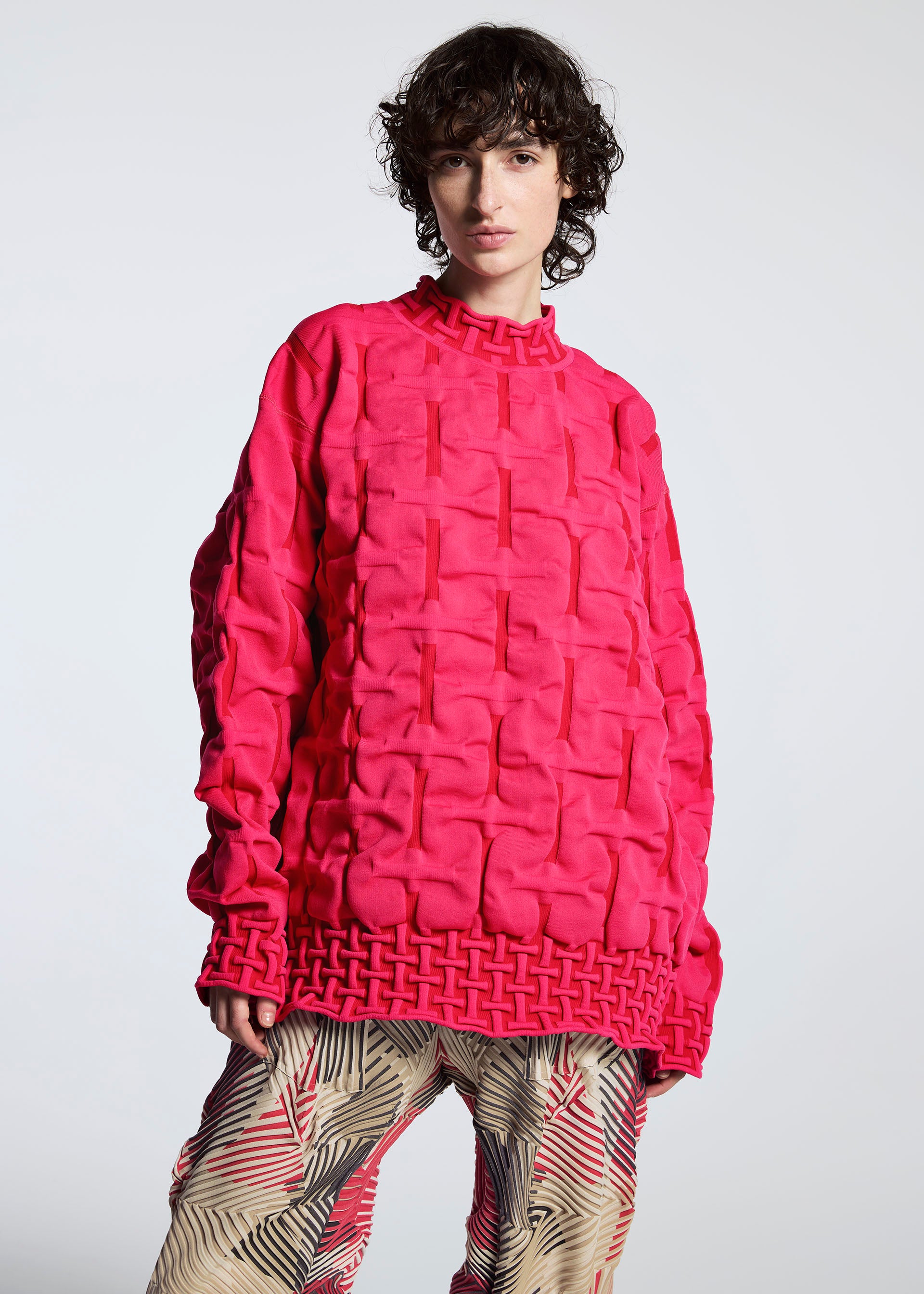 Issey Miyake Type-P 002 plisované kalhoty červené vel. 2