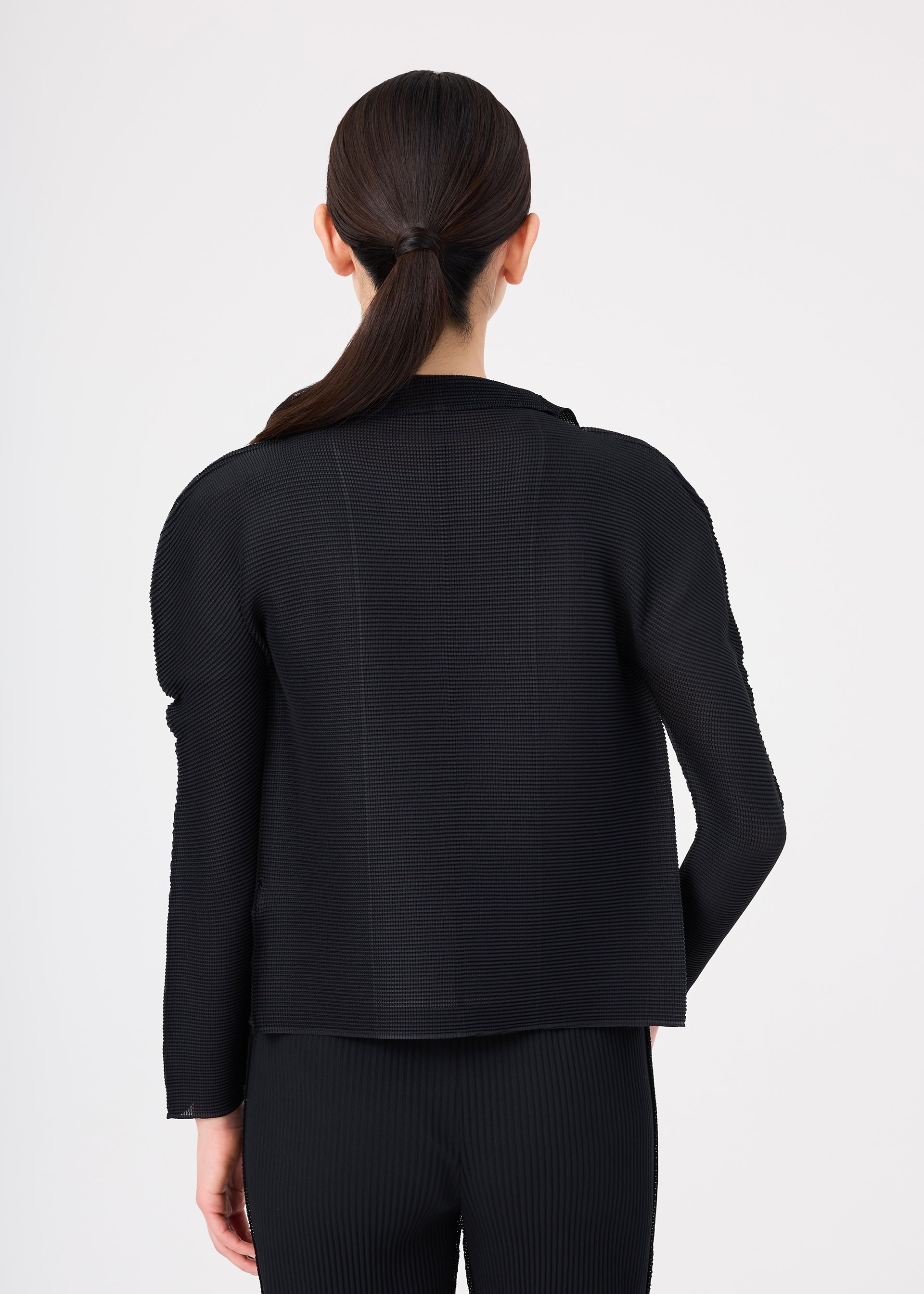 Issey Miyake Stretch Pleats kardigan s dlouhým rukávem