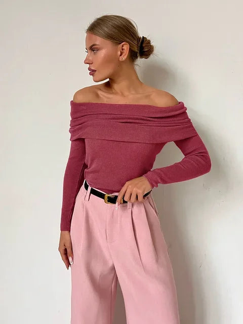 Norielle top s odhalenými rameny černý upnutý