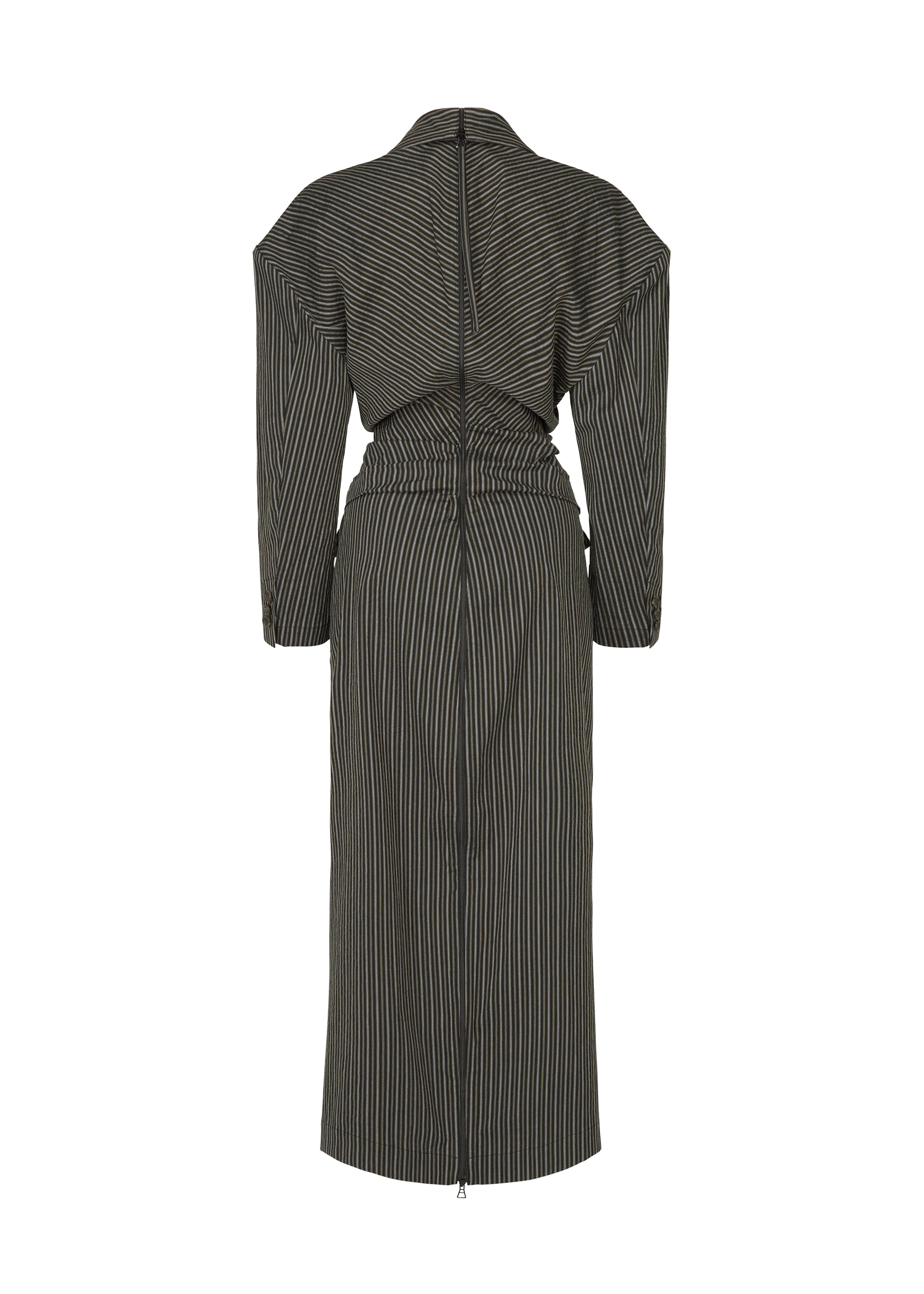 Issey Miyake Allow Stripe šaty bílé washi strečové