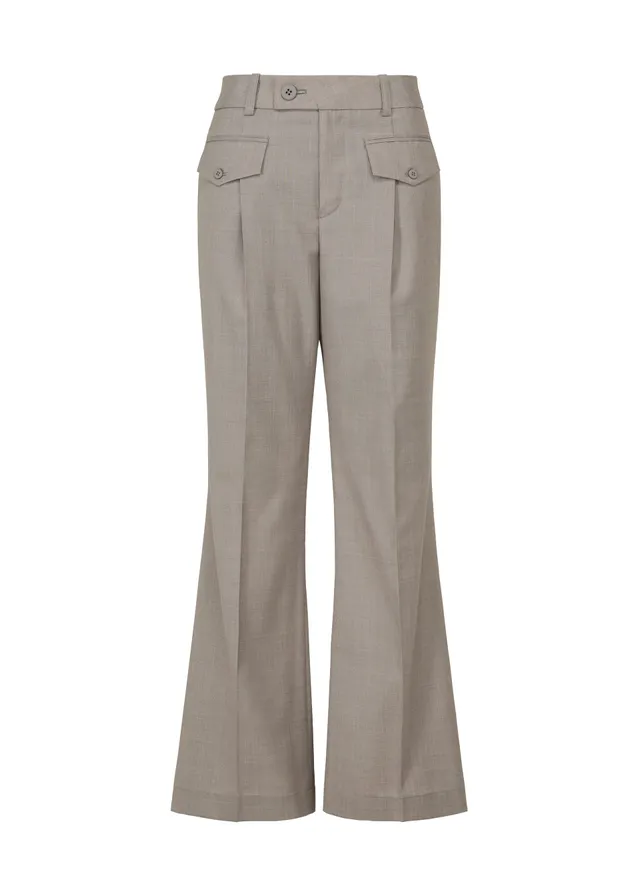 Issey Miyake HONEST ENSEMBLE flare kalhoty šedé