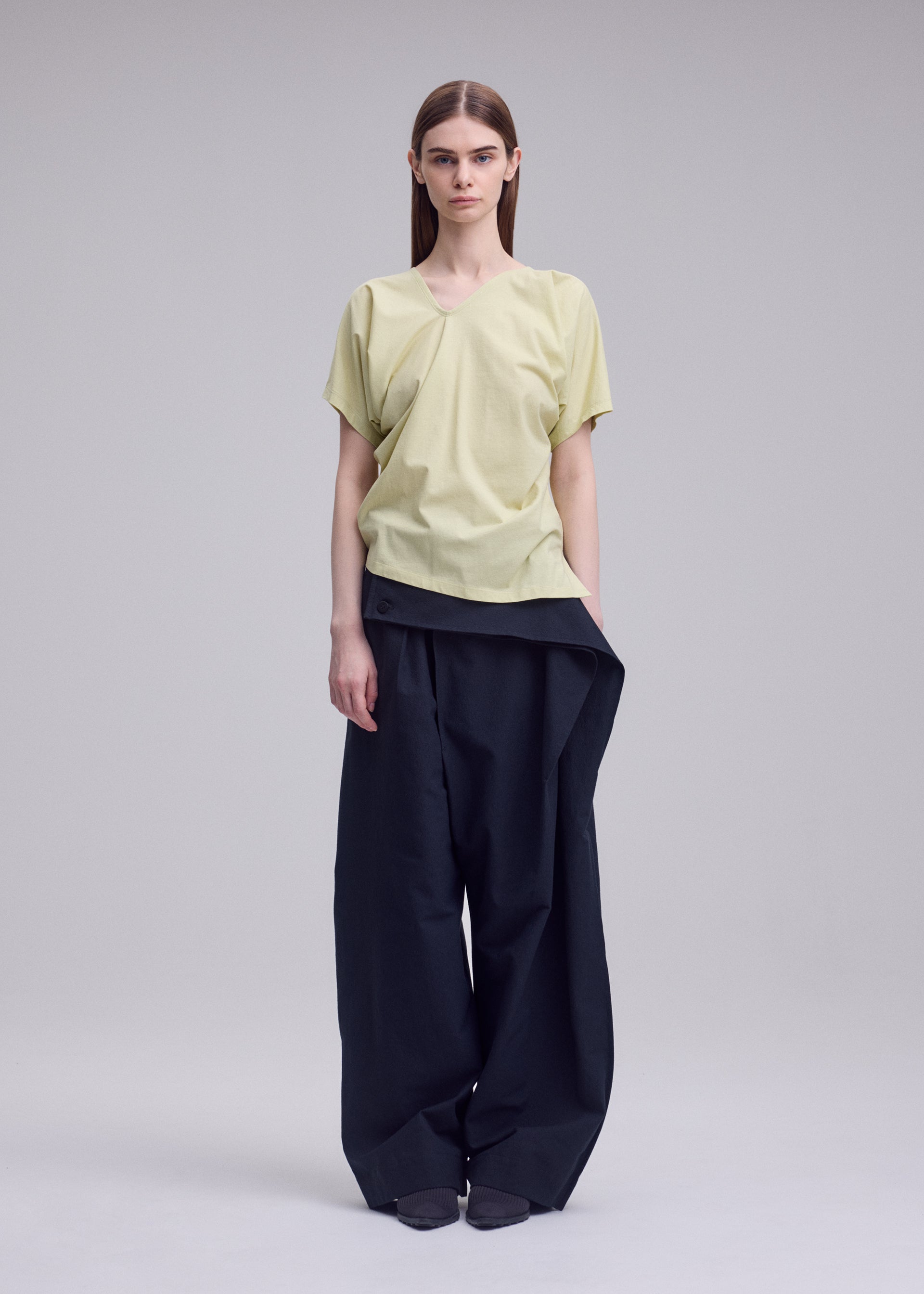 Issey Miyake Tubular-T top smetanový 2 bavlněný