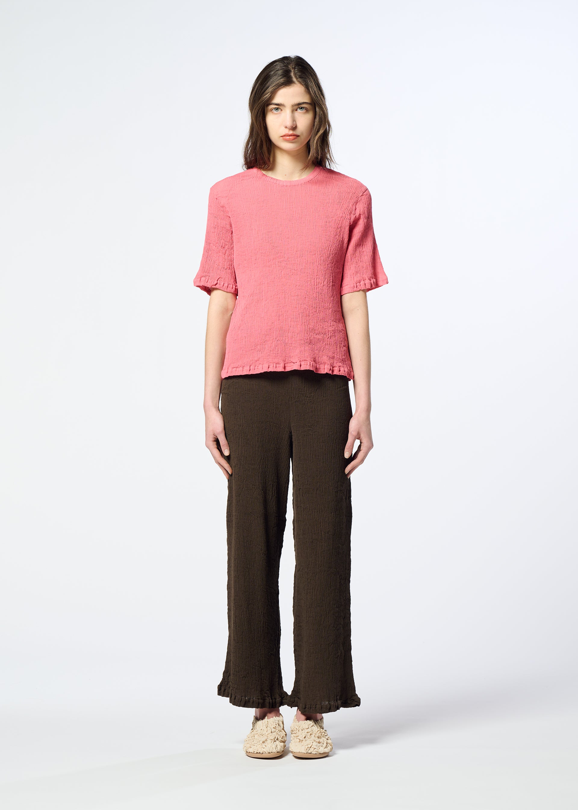 Issey Miyake Kyo Chijimi August kalhoty coral vel. 2