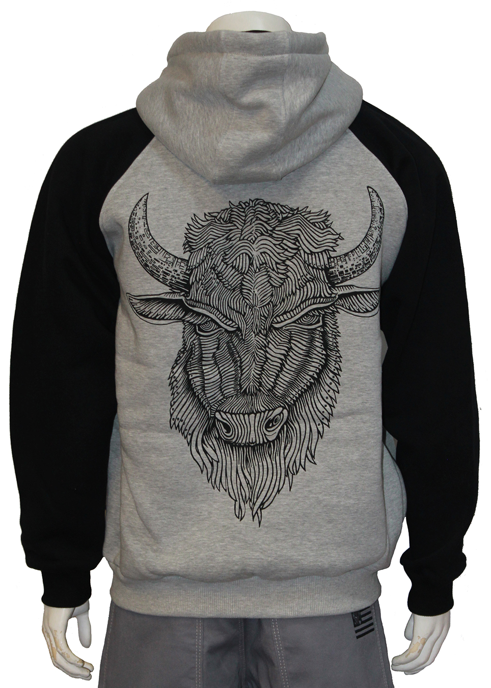 Alien DNA Bull mikina zip šedá/černá 340 gsm