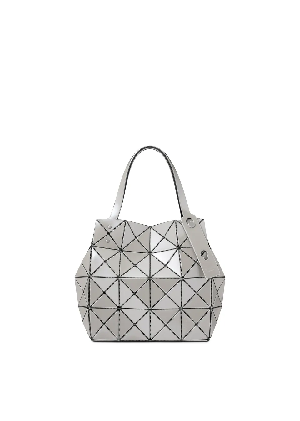Issey Miyake Carat kabelka šedá metalická skládací