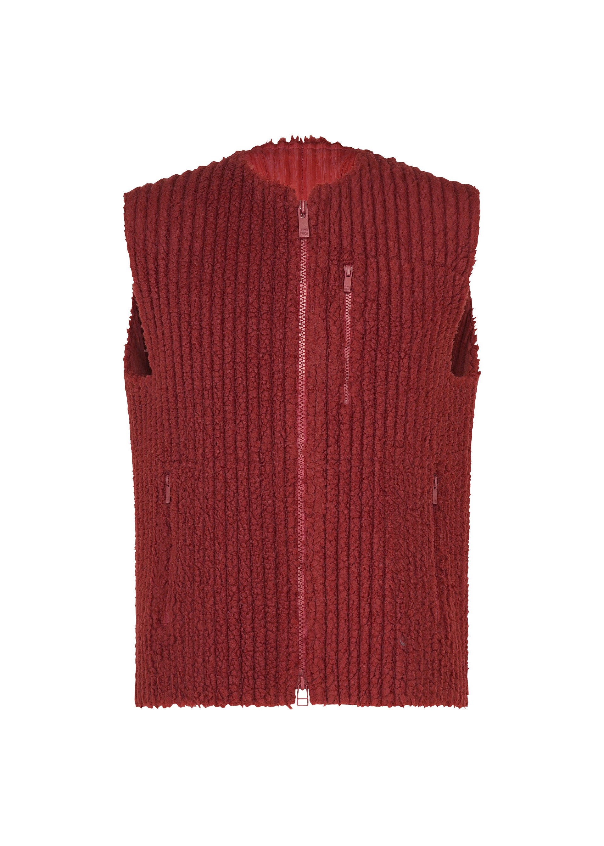 Homme Plissé Issey Miyake Fleece Pleats vesta černá