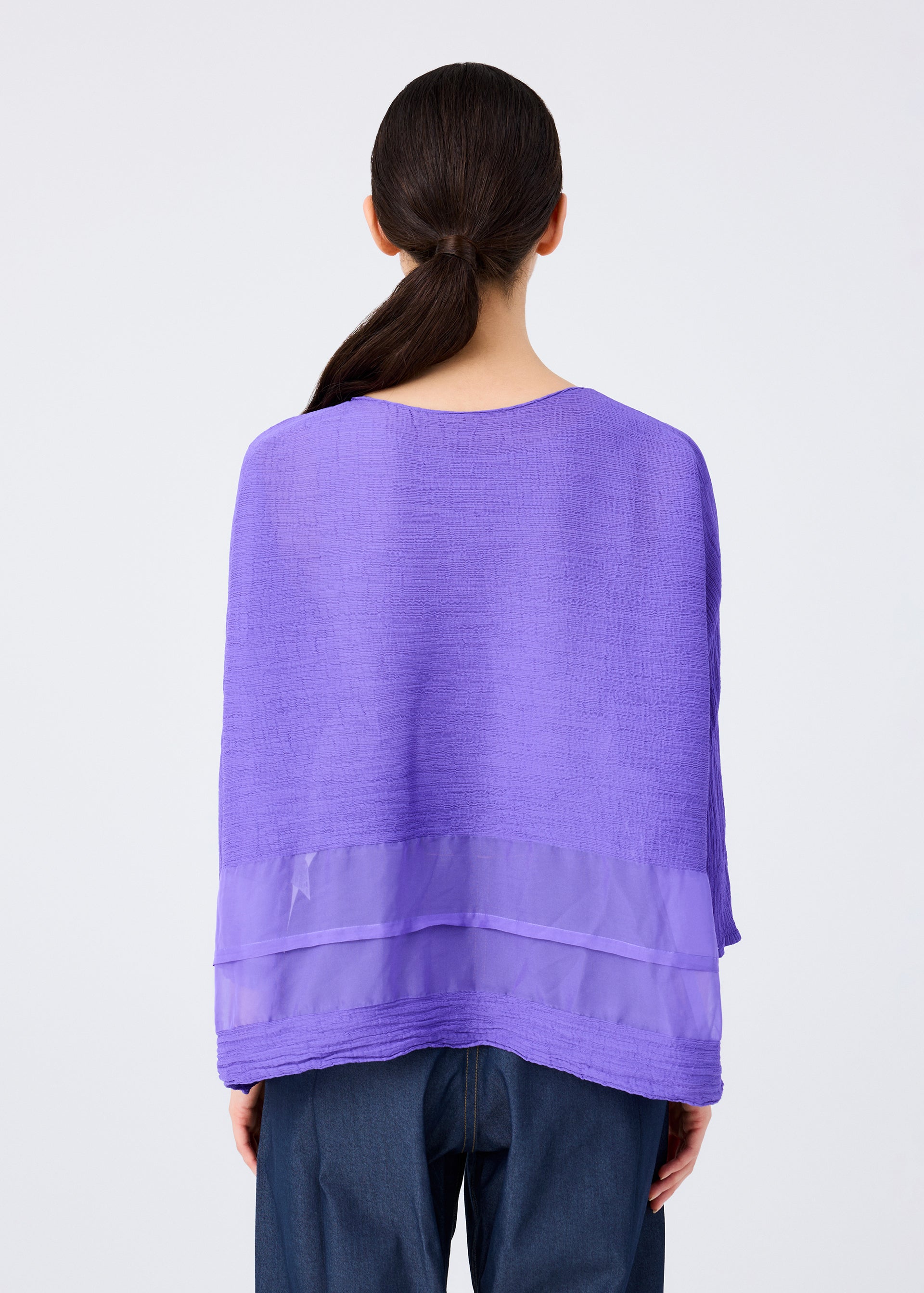 Issey Miyake Sheer See-Through Crepe kardigan černý