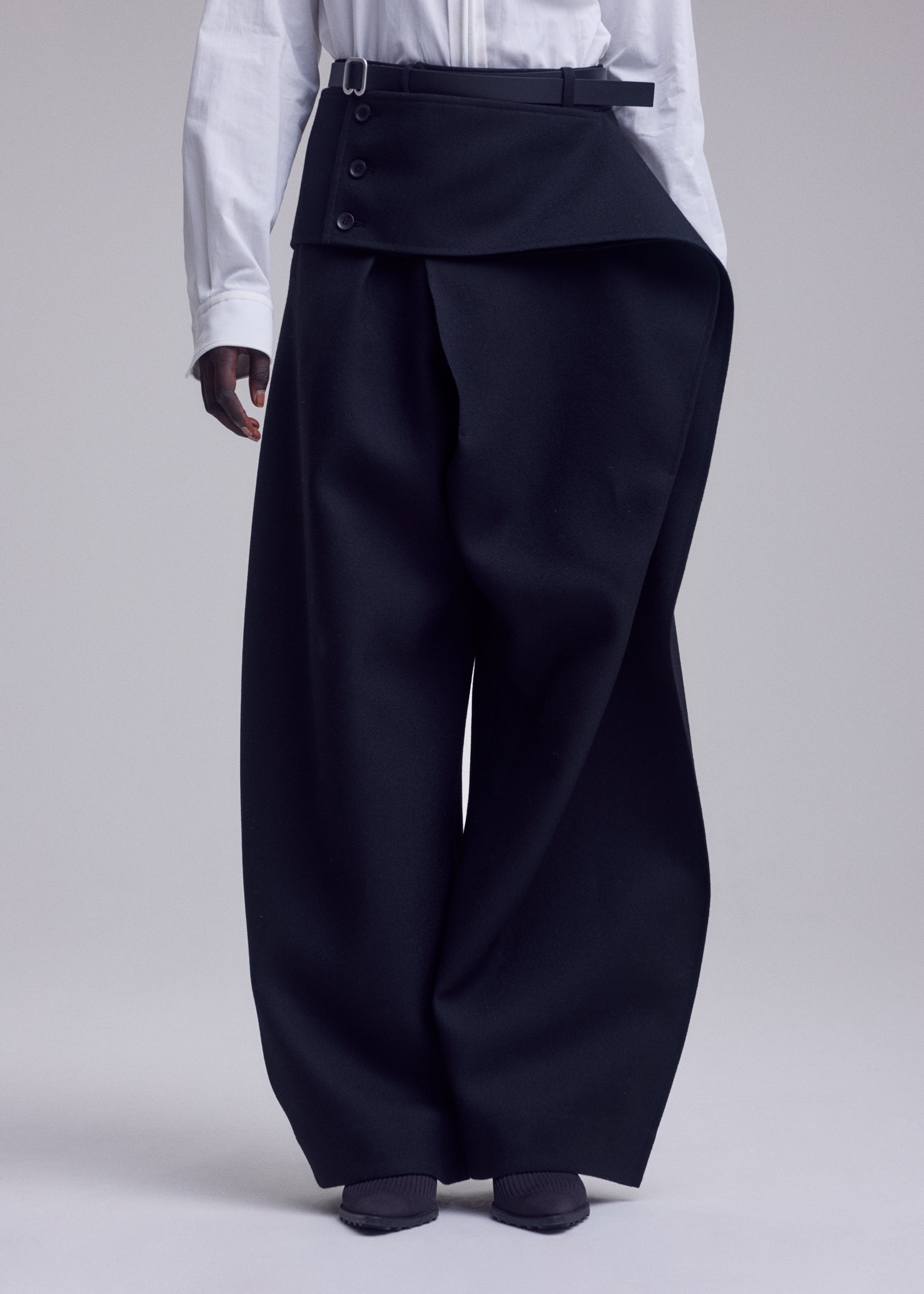 Issey Miyake Calligraph kalhoty černé vel. 2 vlněné
