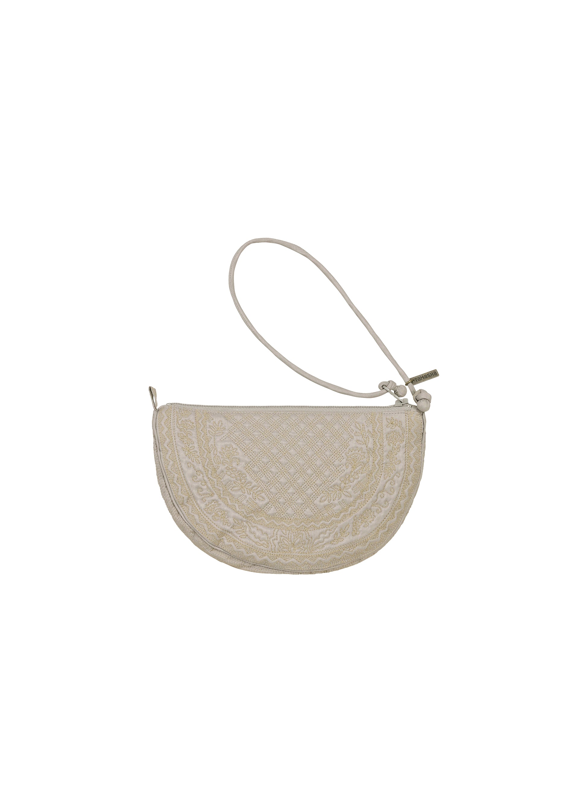 Issey Miyake HaaT Bloom Plaid Boston pouzdro šedé vyšívané