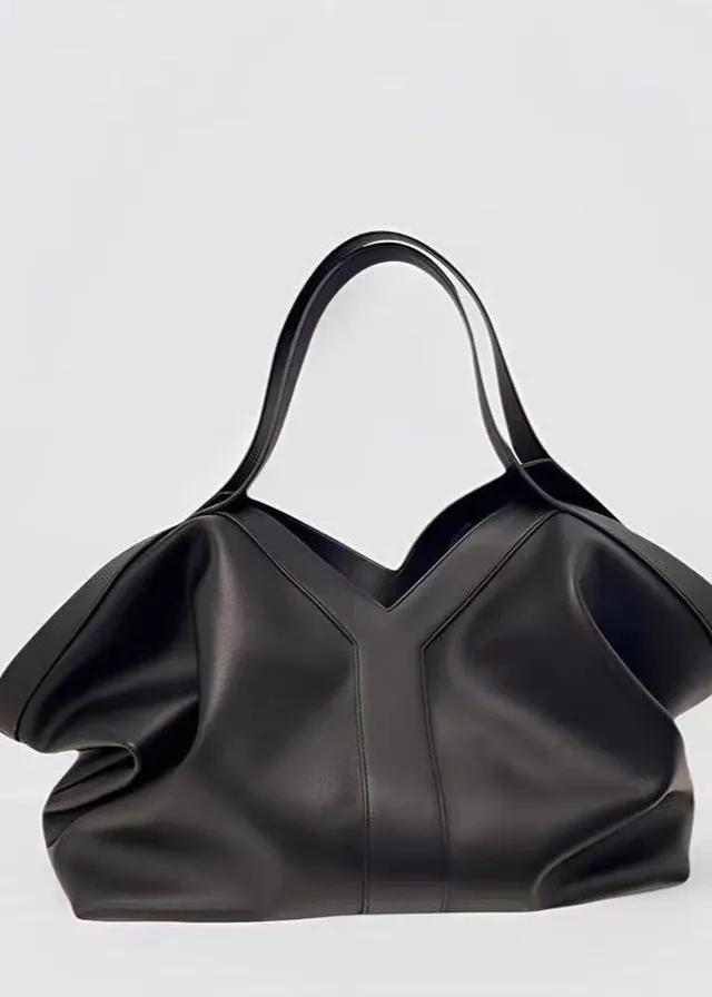 Norielle Valencia velká kabelka černá 57 cm kožená