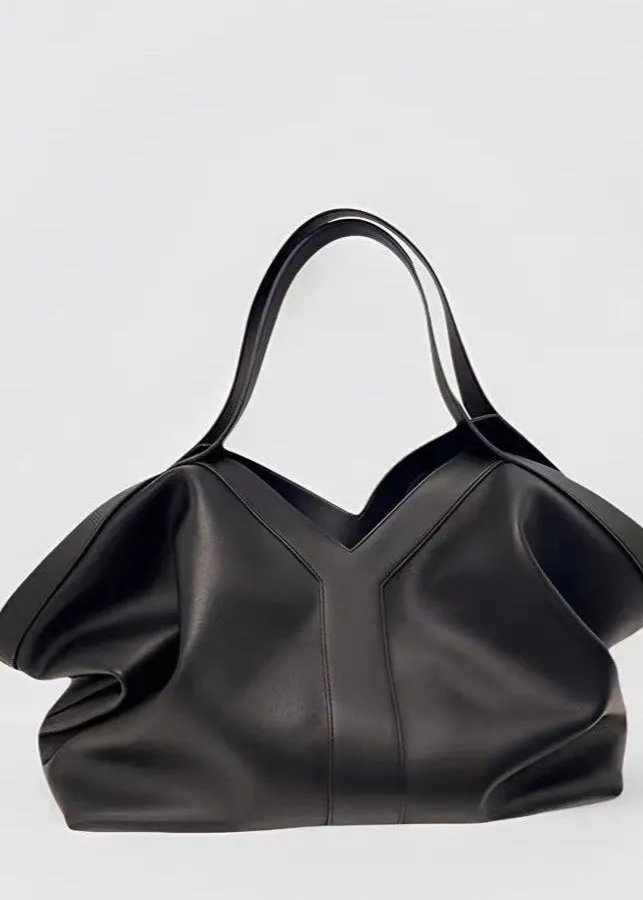 Norielle Valencia velká kabelka černá 57 cm kožená